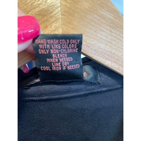 Francesca Rose Navy Long Sleeve Western Button Down Shirt Silver Accents Sz S - Picture 6 of 10